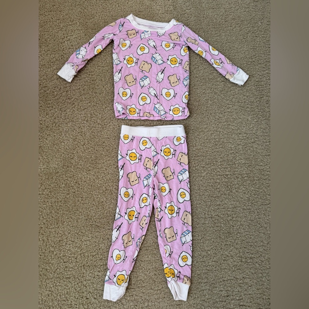 Little sleepies breakfast buddies two piece pajama set size 12-18 months